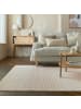 KADIMA DESIGN Teppich Modern Gestreift, Kurzflor mit Boho-Quasten in Beige