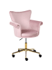 Beliani Bürostuhl VELENCIA in Rosa/Gold - (W) 64 x (H) 85 x (L) 60 cm