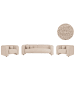Beliani 3-tlg Sitzgruppe LEIREN in Beige