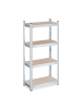 relaxdays Schwerlastregal in Hellbraun/ Silber - (B)60 x (H)120 x (T)30 cm