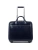 Piquadro Blue Square 2-Rollen Businesstrolley Leder 37 cm Laptopfach in night blue