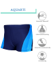 Aquarti Jungen Kinder Badehose Seitliche Paspel in blau-kombi
