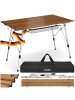 tectake Aluminium Klapptisch - faltbar, wetterfest, 90 x 52 x 47 - 70 cm