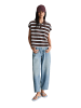 Marc O'Polo DENIM Gestreiftes Poloshirt wide in Dark Brown