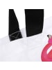 Mr. & Mrs. Panda Tote Bag Flamingo Stolz mit Spruch in Weiß