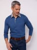 Sieh an! Langarm-Poloshirt in jeansblau