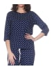 NORMANN Schlafanzug langarm Oberteil Pyjama Shirt Top in marine