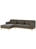 Beliani Ecksofa SIMOS in Grün/Braun - (W) 264 x (H) 80 x (L) 159 cm rechtsseitig