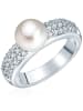 Valero Pearls Ring aus Sterling Silber mit Zirkonia Süßwasser-Zuchtperle in silber