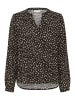 Kaffe Langarm-Bluse KAjalie Regular fit in Black/Brown Graphic Dots