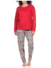 NORMANN Schlafanzug Pyjama langarm Ethnolook - 88780 in rot