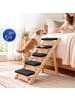 relaxdays Hundetreppe "5 Stufen" in Natur/Schwarz - (B)84,5 x (H)80 x (T)44 cm