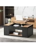 ABRIHOME Couchtisch in Grau mit Liftfunktion 109,5 cm und Stauraum