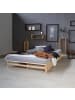 Homestyle4u Palettenbett 140x200 mit Lattenrost und Bettkästen in Braun