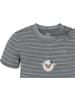 Normani Outdoor Sports Baby Merino Kurzarmbody Tihoi in Grau gestreift