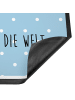 Mr. & Mrs. Panda Schmutzmatte Bär Kaffee mit Spruch in Blau Pastell