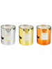Beliani 3er-Set Kerze METALLIC GLAMOUR in Gold/Silber/Orange