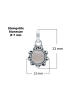 mantraroma 925er Silber - Ketten (L) 13 x (B) 23 mm mit Rosenquarz
