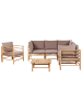 Beliani 7-tlg Lounge Set CERRETO in Braun/Beige/Grau