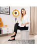 relaxdays Sitzhocker in Creme - (H)38 x Ø 38 cm