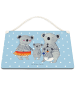 Mr. & Mrs. Panda Holztafel Koala Familie ohne Spruch in Blau Pastell
