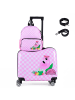 COSTWAY 2 tlg. Kinderkoffer mit Rucksack in Rosa
