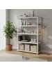 relaxdays Schwerlastregal in Weiß/ Braun - (B)100 x (H)200 x (T)40 cm