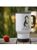 Mr. & Mrs. Panda Kaffeebecher Pinguin Blumen mit Spruch in Weiß