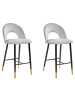 Beliani 2er-Set Barhocker FALTON in Grau/Schwarz/Gold