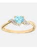 Diamant L'éternel Ring aus 375 Gelbgold mit Diamant mit Topas Herz-Design