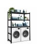 relaxdays Waschmaschinenregal in Schwarz - (B)130 x (H)180 x (T)60 cm