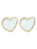 Adeliás Damen Ohrringe – Ohrstecker Herz aus Edelstahl mit Perlmutt in gold