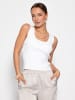 SASSYCLASSY Tank Top mit Bogenkante in Weiß