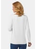 GOLDNER Kurzgröße:  Kombistarkes Langarmshirt mit tonaler Zierkante in weiß