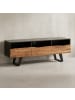 KADIMA DESIGN Lowboard Akazie Massivholz 140x50x40 cm Baumkante TV-Kommode ,