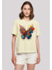 F4NT4STIC Ladies Everyday T-Shirt Schmetterling Blume in softyellow