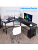 COSTWAY Computertisch L-Form 168 x 125 x 74 cm in Schwarz