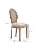 HOMCOM Esszimmerstuhl-49L x 56B x 96H cm-Cremeweiß+Natur