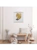 WALLART Stoffbild - Goldene Monstera mit Schmetterling in Gold