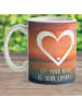 Mr. & Mrs. Panda Kindertasse Herz mit Spruch in Sonnenuntergang