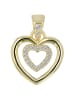 Adeliás Damen Anhänger Herz aus 925 Silber mit Zirkonia in gold