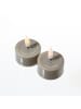 Deluxe Homeart 2x LED Teelichter Mia flackernd mit Batterien D: 4,1cm in sand