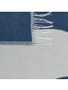 Beliani Kuscheldecke HAPREK in Weiß/Blau - (W) 130 x (H) 0.3 x (L) 170 cm