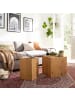 home24 home24 Beistelltisch aus Echtholzfurnier im Industrial-Stil in Eiche