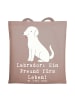 Mr. & Mrs. Panda Jutebeutel Labrador Freund mit Spruch in Braun Pastell