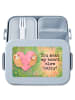 Mr. & Mrs. Panda Lunchbox Faultiere Herz Design mit Spruch in Blau Pastell