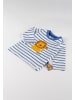 Sigikid Langarmshirt Tiger & Löwe in Weiß-Blau gestreift