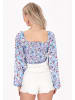IZIA Women Blouse in blue multicolor