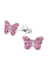 schmuck23 Ohrringe 925 Silber Schmetterling in Pink
