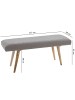 KADIMA DESIGN Sitzbank Stoff / Massivholz Bank 117x51x38 cm im Retro Stil, 2er in Grau